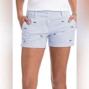 Vineyard Vines Women's Blue Striped Seersucker-like Shorts Size 4
